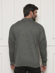 Men Knit Tops - 深灰色 - 查看 2