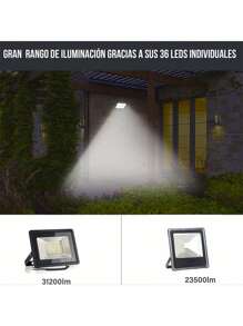 Reflector Lampara Led Luz Calida Y Blanca Iluminacion Exterior 30W - Blanco - Ver 7