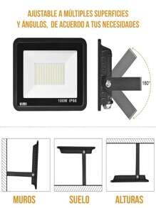 Reflector Led De 100w Ultradelgado Para Exterior De Alta Potencia - Blanco - Ver 5