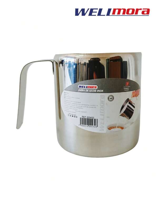 Jarra de acero inoxidable de 500 ML con mango resistente (9 cm) para hacer espuma de leche y preparar deliciosos cafés caseros como un profesional - Taza para el hogar y el restaurante,