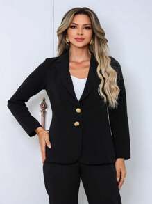 Women Blazers - 黑色 - 查看 1