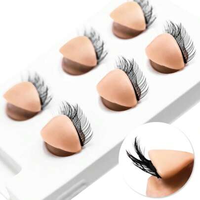 Double Layer Eyelash Practice Eyelids, 1 Pair/3 Pairs Detachable Silicone Eye Models With Realistic Eyelashes For Lash Extension Training, Suitable For Simulation Mannequin Heads