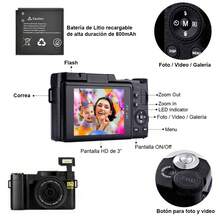 Cámara Digital Dsrl Vak 3500 Lcd 3' 24mp App Lentes - Negro - Ver 3