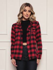 Camisa Feminina Flanelada Xadrez Blusa Flanelado Feminina Camisa Flanelada Xadrez Feminina com Toca Festa junina