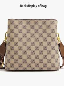 Checkered Pattern Bucket Bag, Vintage Style Shoulder Bag, Crossbody Bag For Women,Gift For Mom - View 7