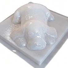 Molde Para Gelatina En Forma de Perrito Acostado y Peludo - Blanco - Ver 4