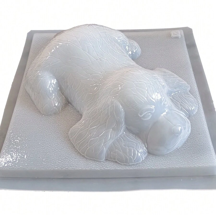 Molde Para Gelatina En Forma de Perrito Acostado y Peludo - Blanco - Ver 1