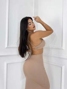 Women Dresses - Màu be - Xem 4