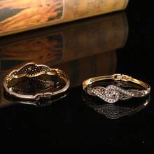 1pc Morocco Style Luxury Bride Bracelet, Adorned By Shiny Rhinestone, Wedding Jewelry, Gift For Women Royal - Gold - View 3