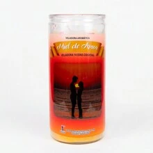 Veladora, Vela, Miel de Amor, Aromática, 14 Días Esoterismo, Atraer al ser amado, Retener o para encontrar el amor de pareja - Rojo - Ver 7