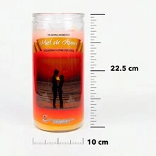 Veladora, Vela, Miel de Amor, Aromática, 14 Días Esoterismo, Atraer al ser amado, Retener o para encontrar el amor de pareja - Rojo - Ver 2