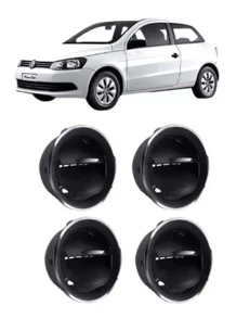 Kit 4 Difusor De Ar Gol G4 G5 G6 Voyage Saveiro Aro Cromado - Prata - Visão 1
