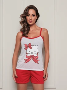 Women Pajama Sets - 紅白色 - 查看 5