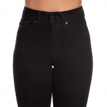 P J PINEDA JEANS Pantalon capri Jeans de Mezclilla Denim Stretch para Mujer de Cintura Alta Ajustado casual y semi formal a la pantorrilla - Negro - Ver 8