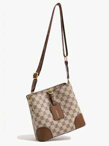 Checkered Pattern Bucket Bag, Vintage Style Shoulder Bag, Crossbody Bag For Women,Gift For Mom - View 4