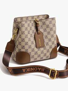 Checkered Pattern Bucket Bag, Vintage Style Shoulder Bag, Crossbody Bag For Women,Gift For Mom - View 1