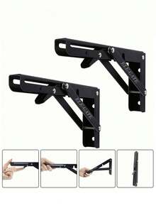 Ele-gate Soporte Ménsula Escuadra Brazo Para Repisa Abatible Plegable 12 Pulgadas 1 Par - Negro - Ver 3