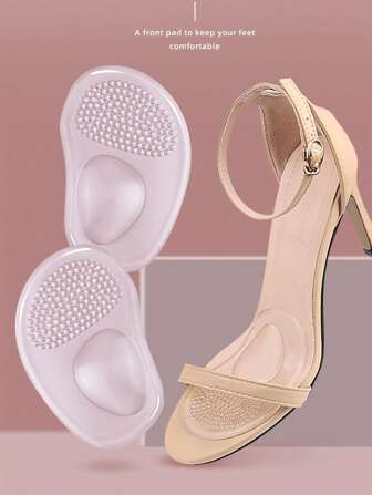 1-3 双女士硅胶舒适前掌垫足弓足部按摩点自粘高跟鞋防滑耐磨垫