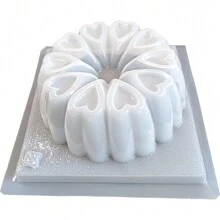 Molde Para Gelatina En Forma de Rosca de Corazones. Ideal para el 14 de febrero. - Blanco - Ver 2