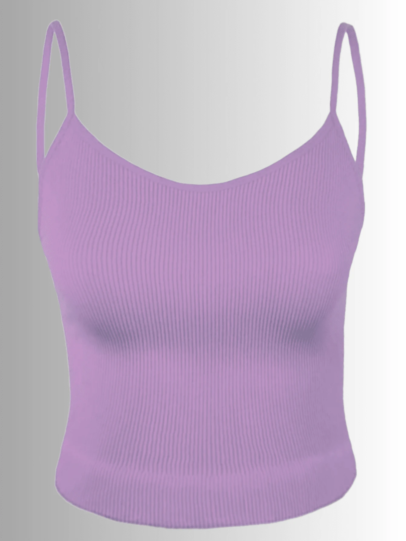 Top tank blusa de mujer canalé de tirantes estampado liso crop básico varios colores - Lila Púrpura - Ver 1