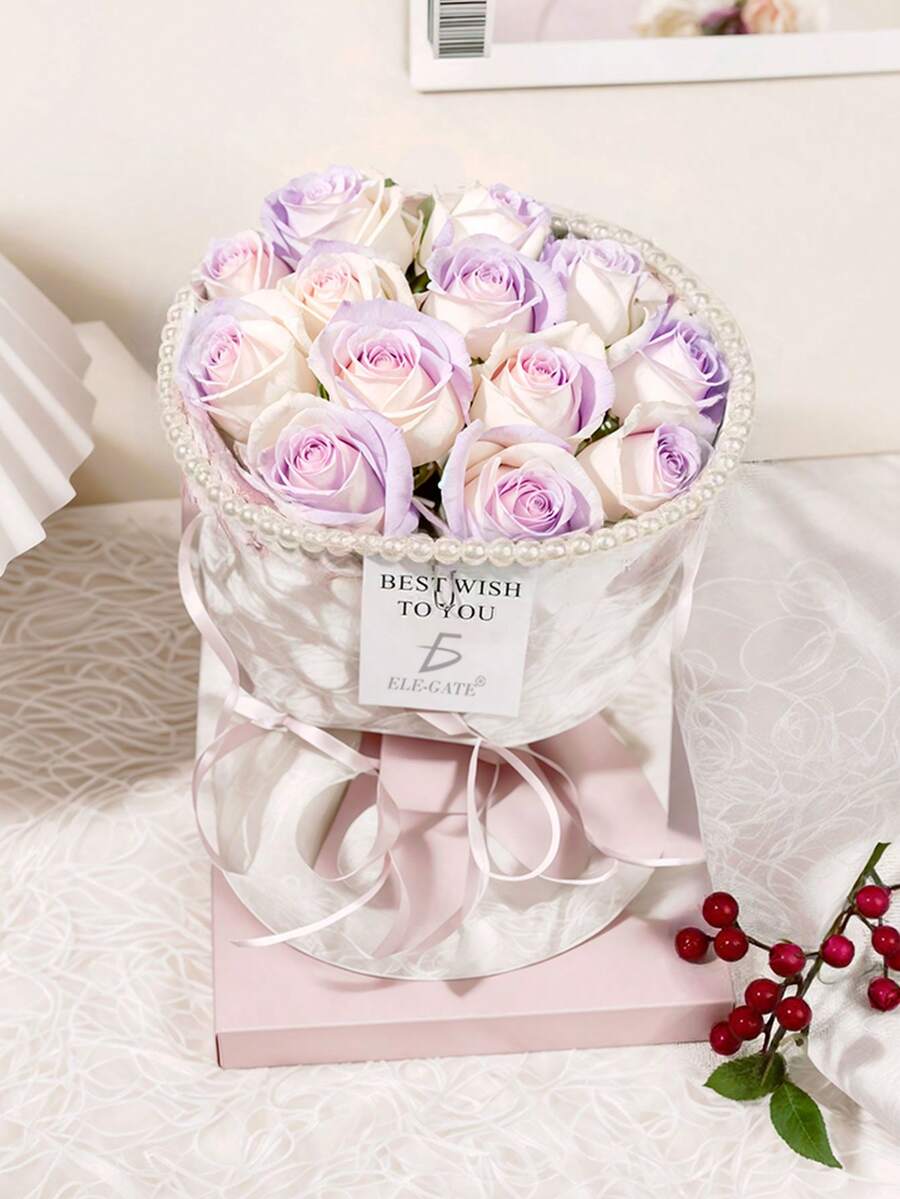 Ramo de Rosas  Flores Eternas con Aroma y Colores Degradados Artificiales - Multicolor - Ver 1