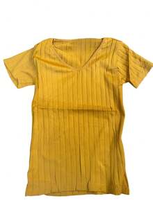 blusa de mujer asimetrico encaje contraste canales, cuello v LISO CASUAL