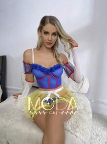 Set de Disfraz Princesa Blancanieves Encaje Lencería Sexy de Mujer Set de 9 Piezas - Ver 1