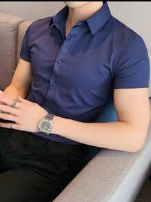 Men Shirts - Màu xanh hải quân - Xem 1