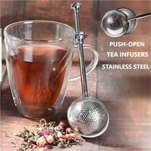 1 Pieza Infusor De Té Estilo Prensa 18/8 De Acero Inoxidable Completo - Plateado - Ver 6