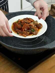 1pc Stainless Steel Steamer, Modernist Round Steaming Stand For Kitchen