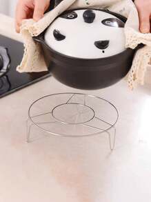 1pc Stainless Steel Steamer, Modernist Round Steaming Stand For Kitchen