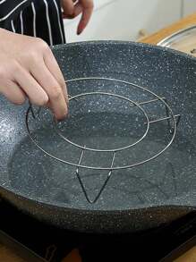 1pc Stainless Steel Steamer, Modernist Round Steaming Stand For Kitchen