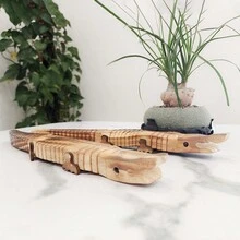 Wooden Alligator Handicraft Animal Figurine - Brown - View 3