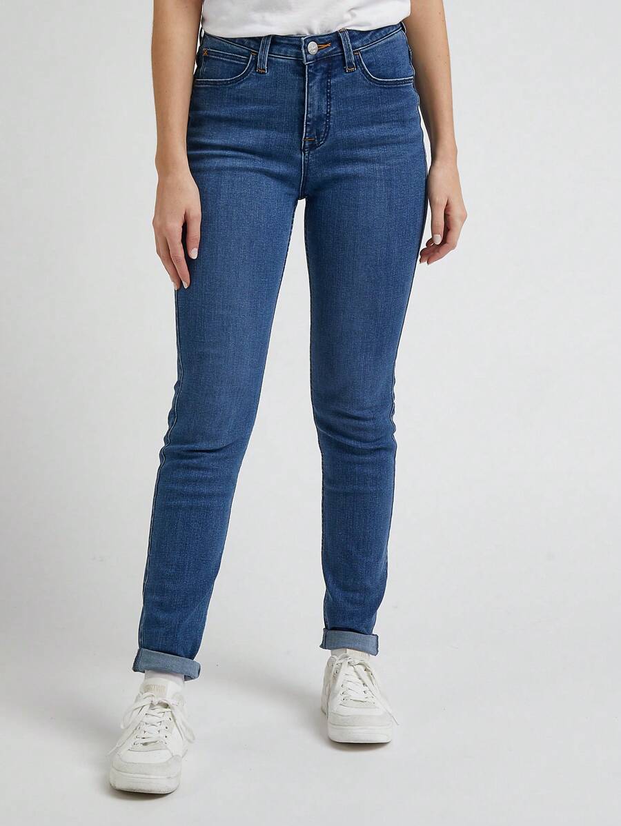 High Rise Skinny. Length 31 Pants Women Clothes - Blue - View 1