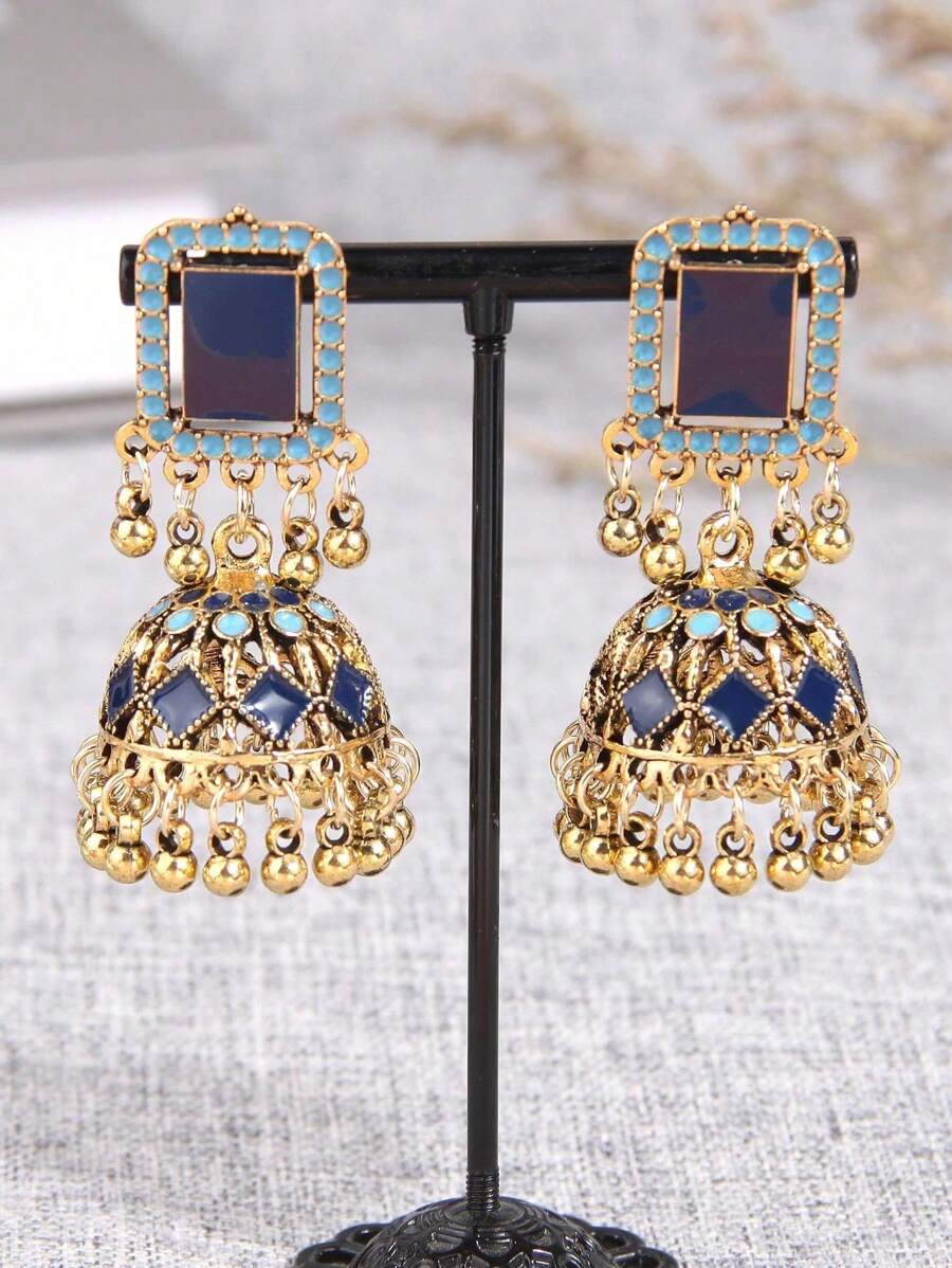 1 đôi Đúng mốt Phong cách Vintage Kết cườm Trái bóng Tuyên bố Hoa tai Đối với phụ nữ - Màu Hồng Tươi - Xem 1
