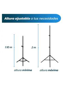 Aro de Luz led con Soporte para Celular y Tripie Ajustable. Bluelander. - Negro - Ver 6