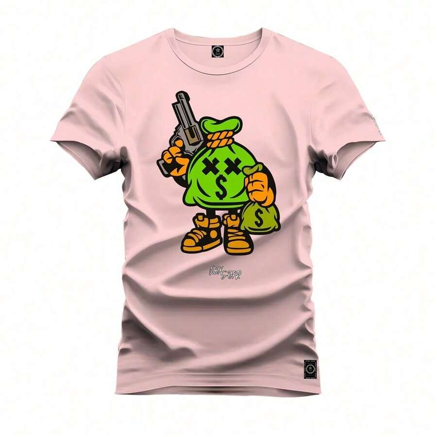 Men T-Shirts - Màu Hồng baby - Xem 1