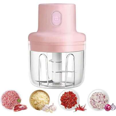 1 pieza Molinillo de eléctricos ajo,Mini picadora triturador eléctrica de ajo, mini picadora portátil, procesador eléctrico de alimentos, mini prensas para hacer alimentos para bebés para chile, cebolla, carne, especias, máquina mezcladora 250ML