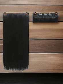 Cortina de extensiones  de cabello liso fibra natural con clip - Negro - Ver 3