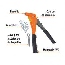 Remachadora profesional 10" con remaches, Truper - Naranja - Ver 2