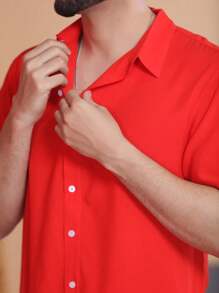 Men Shirts - Red - View 1