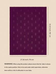 1pc Baby Knit Hollow Patterned Blanket, Solid Color Swaddle Blanket, Air Conditioner Blanket For Summer