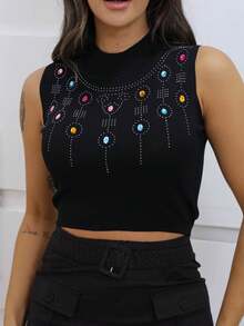 Women Tank Tops & Camis - 黑色 - 查看 2