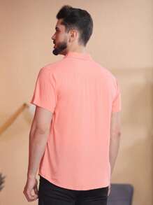 Men Shirts - Coral Pink - View 4