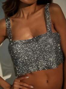 Rhinestone TOP. - Schwarz - Übersicht 1