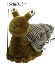 1隻蝸牛毛絨玩具,逼真的蝸牛造型填充動物,適用於臥室裝飾,辦公室,客廳,家居裝飾毛絨手工雕塑,假日禮物 - 棕色 - 查看 6