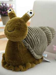 1隻蝸牛毛絨玩具,逼真的蝸牛造型填充動物,適用於臥室裝飾,辦公室,客廳,家居裝飾毛絨手工雕塑,假日禮物 - 棕色 - 查看 2