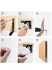 Ele-gate Soporte Ménsula Escuadra Brazo Para Repisa Abatible Plegable 12 Pulgadas 1 Par - Negro - Ver 4