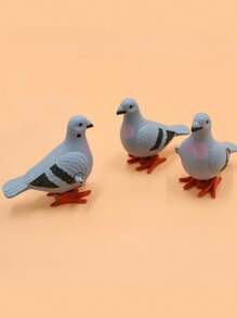 1pc Grey Plastic Cute Jumping Pigeon Toy, Daily Entertainment Toy - Grey - View 4