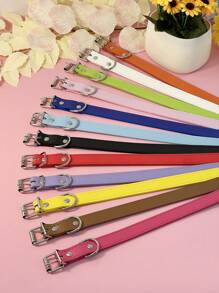 寵物用品朋克風格pu多色狗項圈,中小狗適用 - 寶藍色 - 查看 9